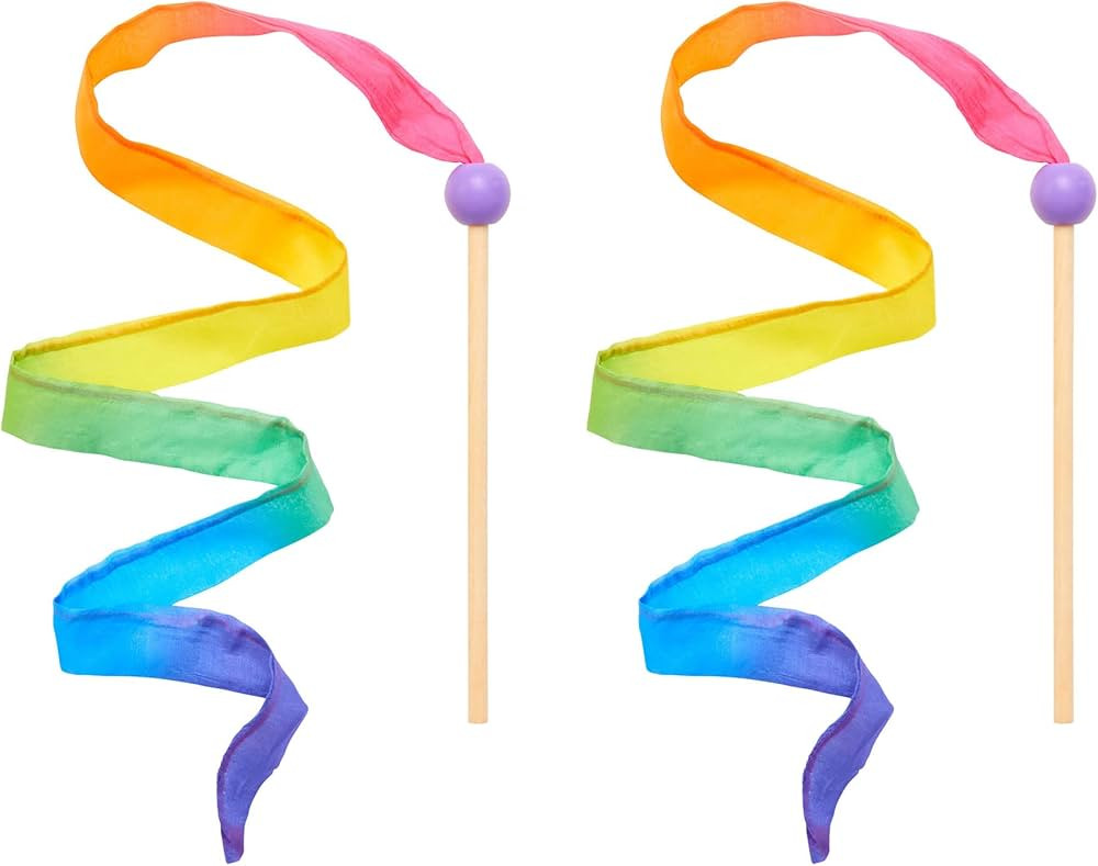 Sarah's Silks Mini Rainbow Streamer - Long Ribbon Wand for Kids, Pretend Play, Dance, Baton Stick... | Amazon (US)