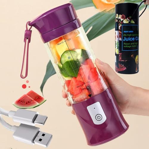 Portable USB Juicer Blender,Travel Juice Cup Baby Food Mixing Machince with Powerful Motor 4000mAh Rechargeable Battery Mini blender,13Oz | Amazon (US)