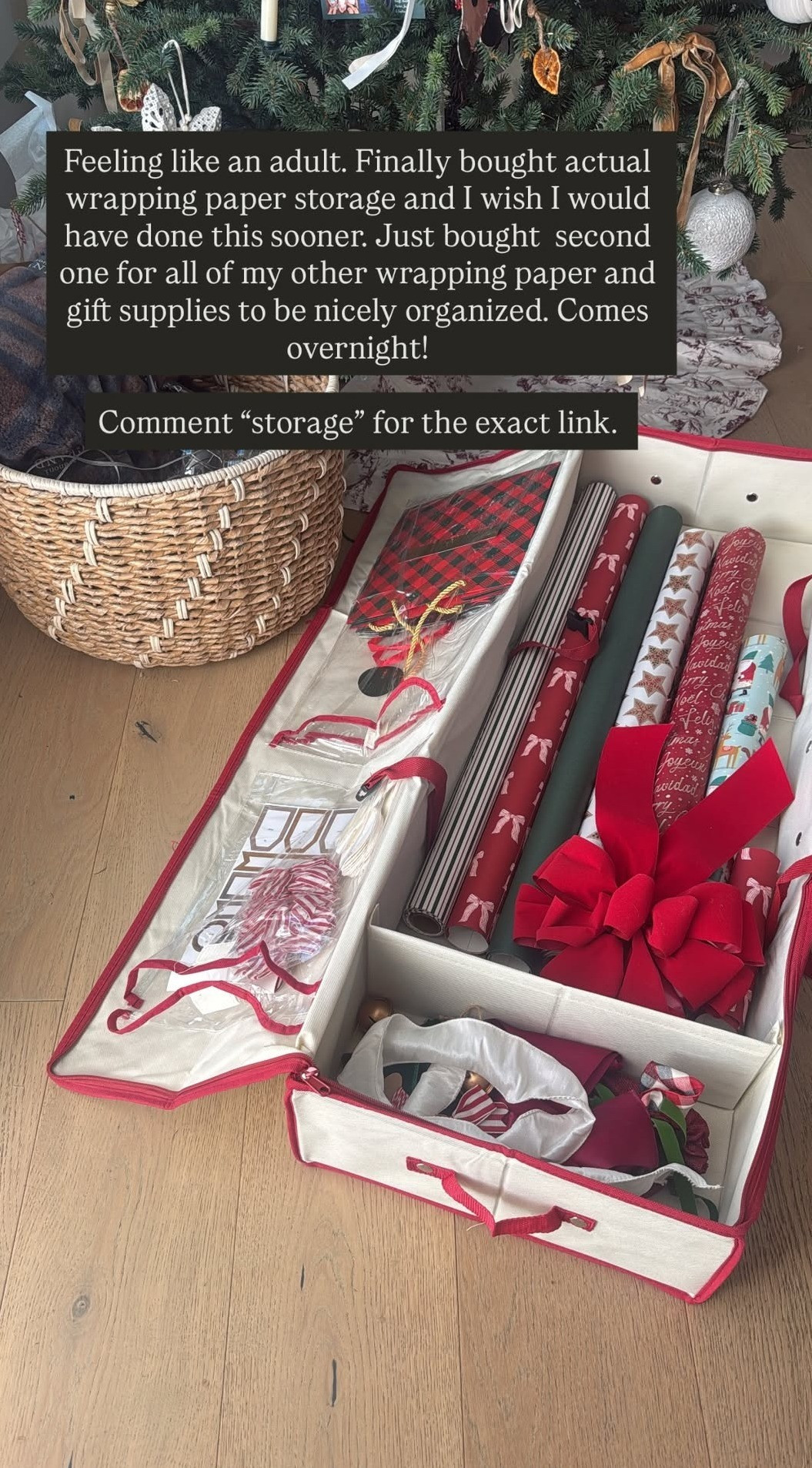 I wish I would have bought actual wrapping paper storage sooner, this makes it so easy and convenient to keep all my Christmas wrapping organized and together! I'm going to grab another to keep all my other wrapping paper too! 

 #LTKHoliday #LTKmomlife #LTKHome