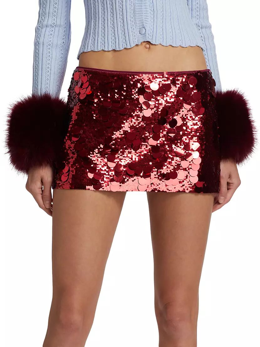 Low-Rise Paillette Miniskirt | Saks Fifth Avenue
