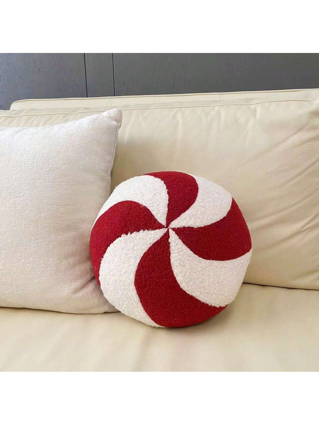 Christmas Plush Red & White Candy Ball | SHEIN