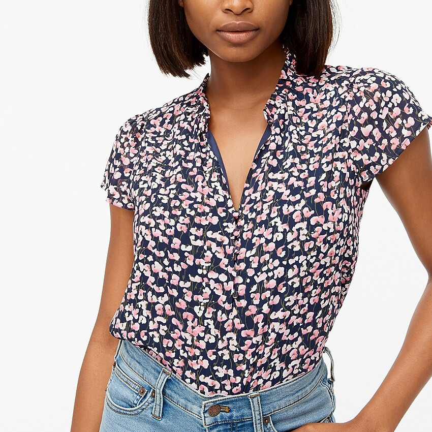 Ruffleneck button-up shirt | J.Crew Factory