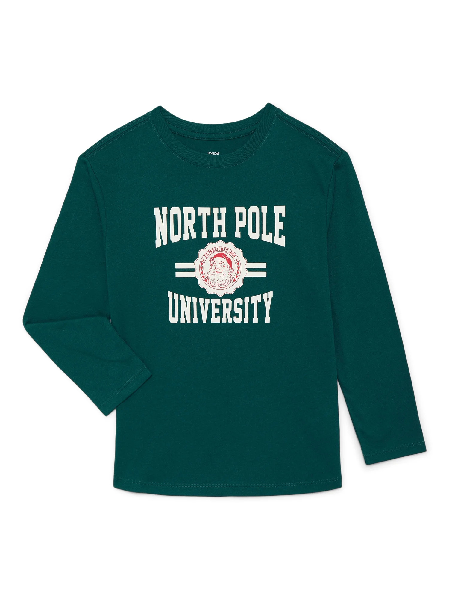 Holiday Time Boys Christmas Long Sleeve Graphic T-Shirt, Sizes 4-18 | Walmart (US)