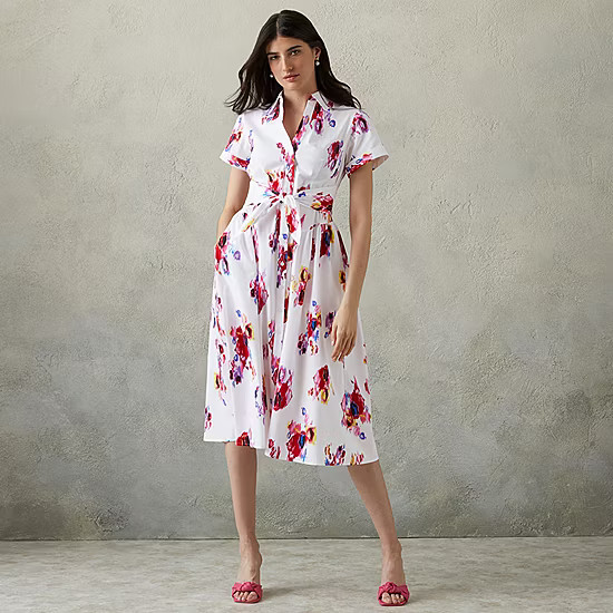 new!Prabal Gurung for JCPenney Short Sleeve Floral Shirt Dress | JCPenney