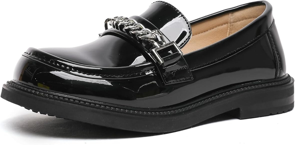 DADAWEN Girl's Loafers Slip On Round Toe Oxford Shoes Flats Church School Uniform Dress Shoes for... | Amazon (US)
