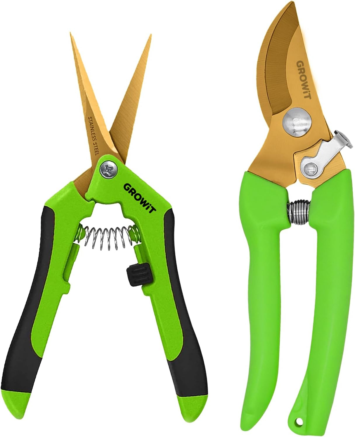 Pruning Shears & Gardening Scissors Set - 7" Titanium Coated Sharp Garden Clippers, Stainless Ste... | Amazon (US)