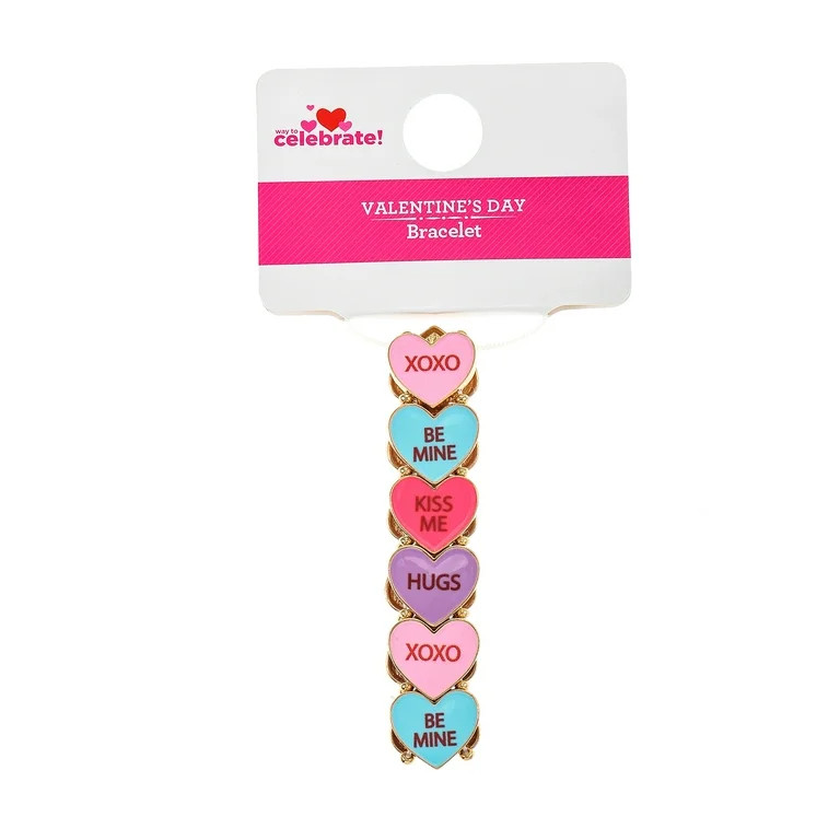 Way to Celebrate Valentine's Day Candy Hearts Bracelets, 3 piece | Walmart (US)