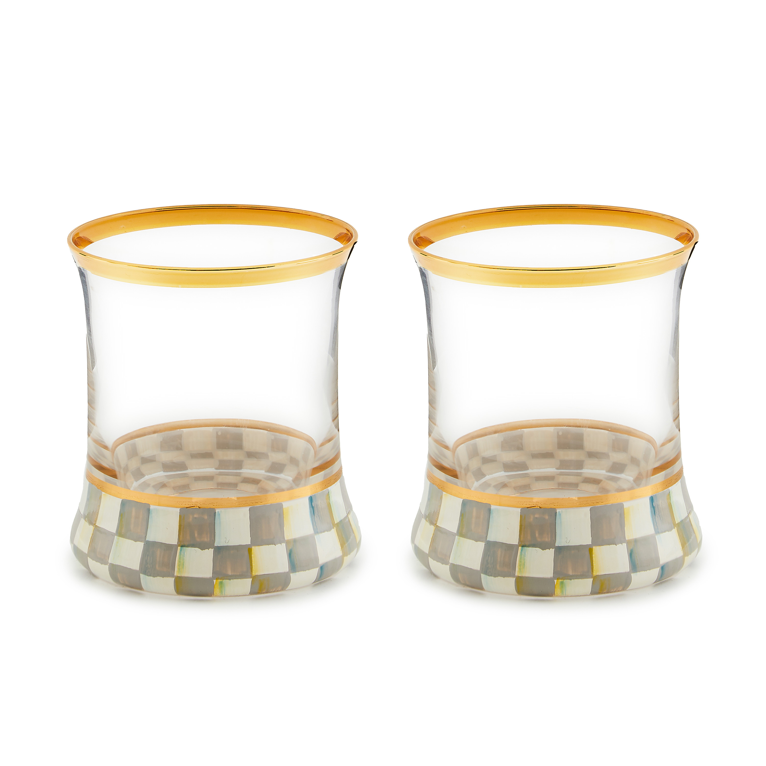 MacKenzie-Childs Sterling Check Tumbler Glass | MacKenzie-Childs