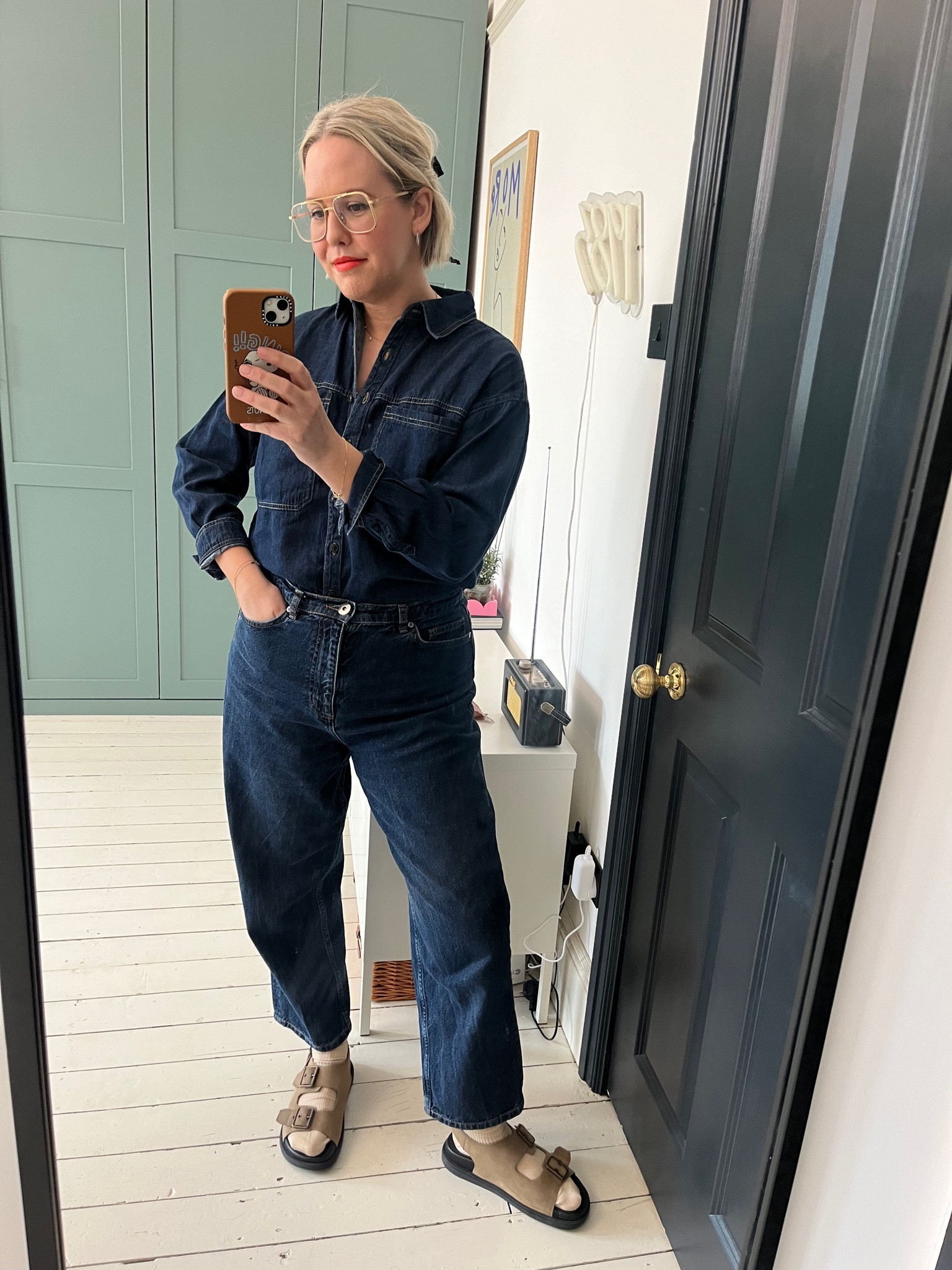 Blue Denim Shirt, Way High Curve Jeans, Double Strap Chunky Sandals, Capsule Wardrobe, Wardrobe staples, Wardrobe basics

#LTKSeasonal #LTKeurope #LTKstyletip