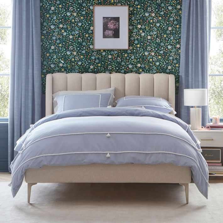 Avalon Channel Stitch Upholstered Bed | Pottery Barn Teen