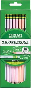 Ticonderoga® Pastel Pencils, #2 Soft, Assorted Colors, Pack of 10 Pencils | Amazon (US)