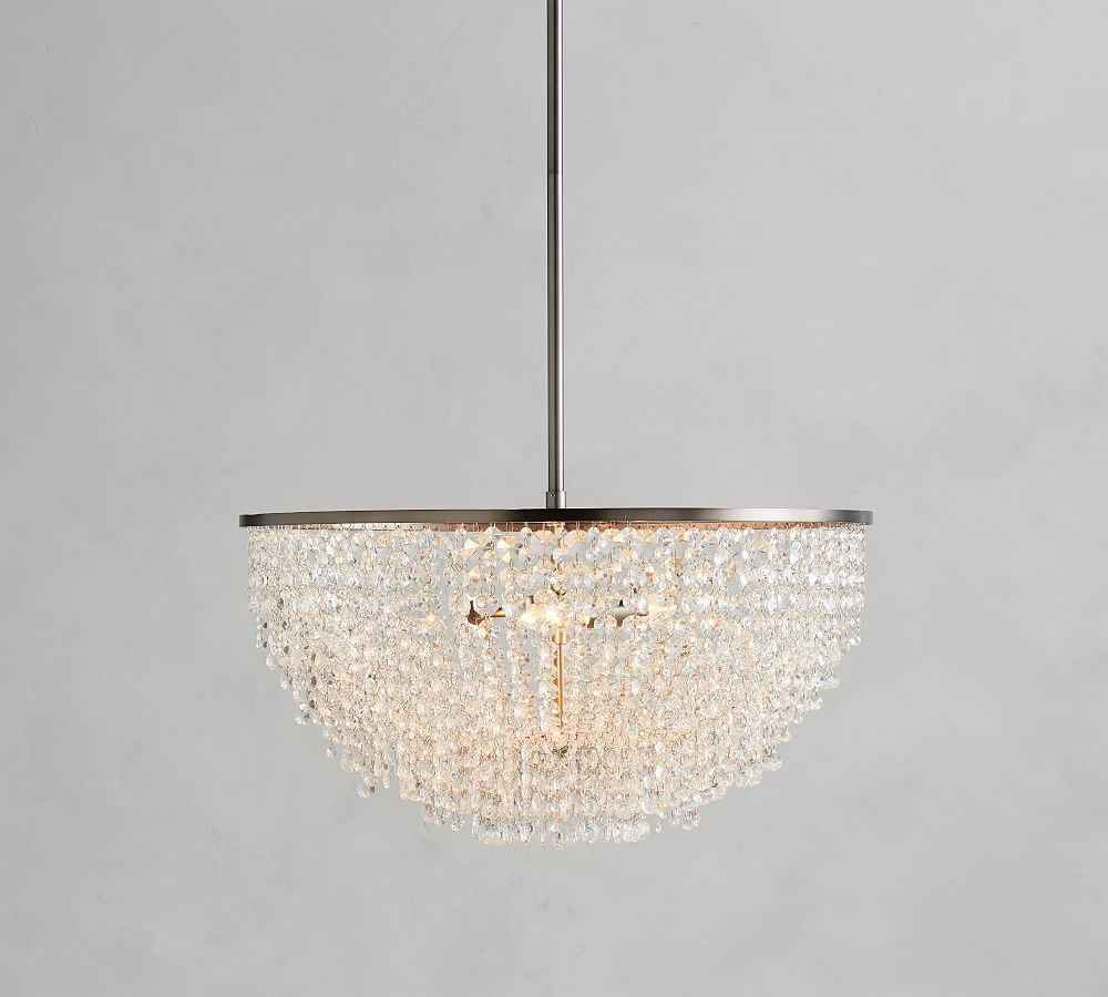 Reilly Crystal Chandelier, Pewter, 24"" Diameter | Pottery Barn (US)