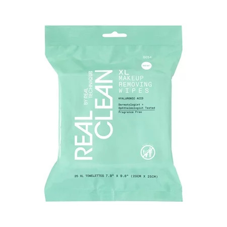 Real Techniques Real Clean XL Makeup Removing Wipes Wipes for Dry Skin Cleansing 25 Count | Walmart (US)