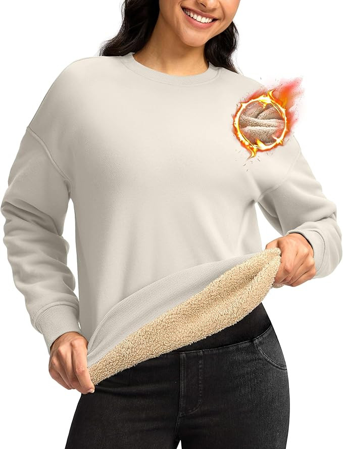 G Gradual Sherpa Sweatshirt for Women Fleece Sweatshirts Crewneck Pullover Warm Sweaters for Wint... | Amazon (US)