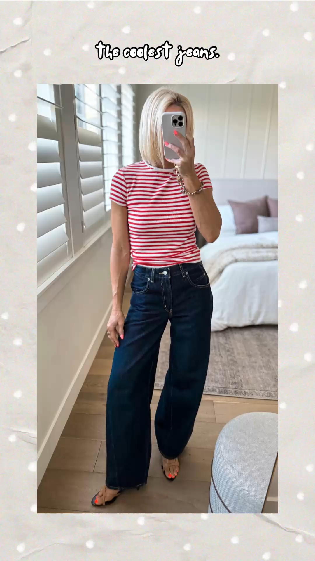 These are the coolest jeans I’ve ever put on. Loving this dark denim, but there’s a lighter wash too. Sizing runs big. Go down. Wearing 26

#LTKMothersDay #LTKmomlife #LTKOver40