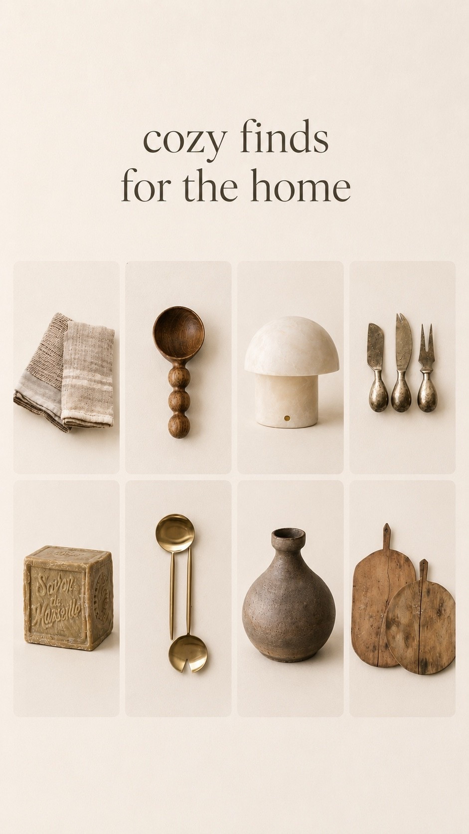 Cozy Finds for the Home

A collection of beautiful neutral finds that bring warmth, texture, and character to any space. From artisan kitchen accents and vintage-inspired serving pieces to cozy linens and timeless decor, these are the pieces I’m loving right now for creating a collected, lived-in home.

#LTKHome #LTKSaleAlert