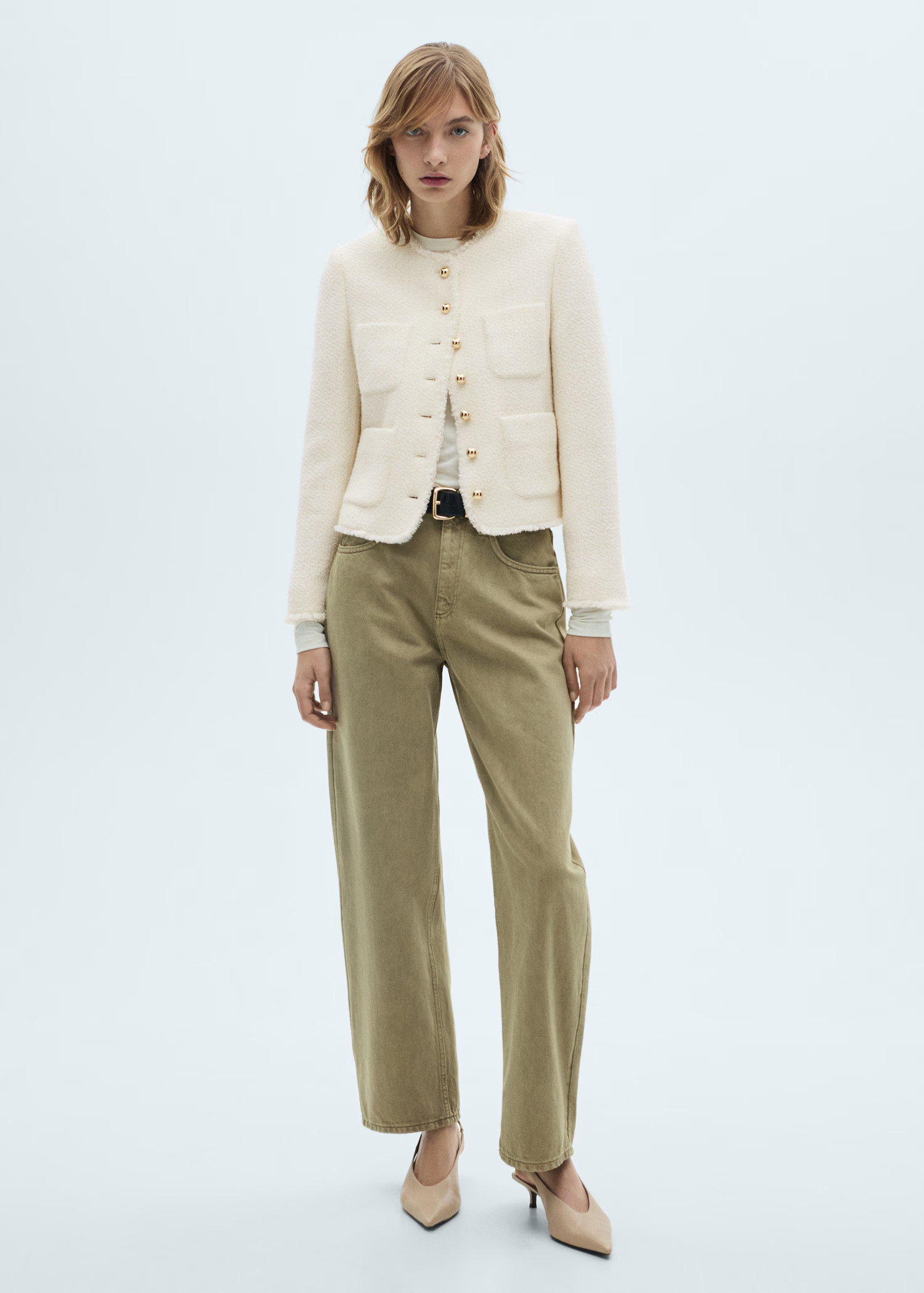 Tweed jacket with jewel buttons - Women | MANGO United Kingdom | MANGO (UK)