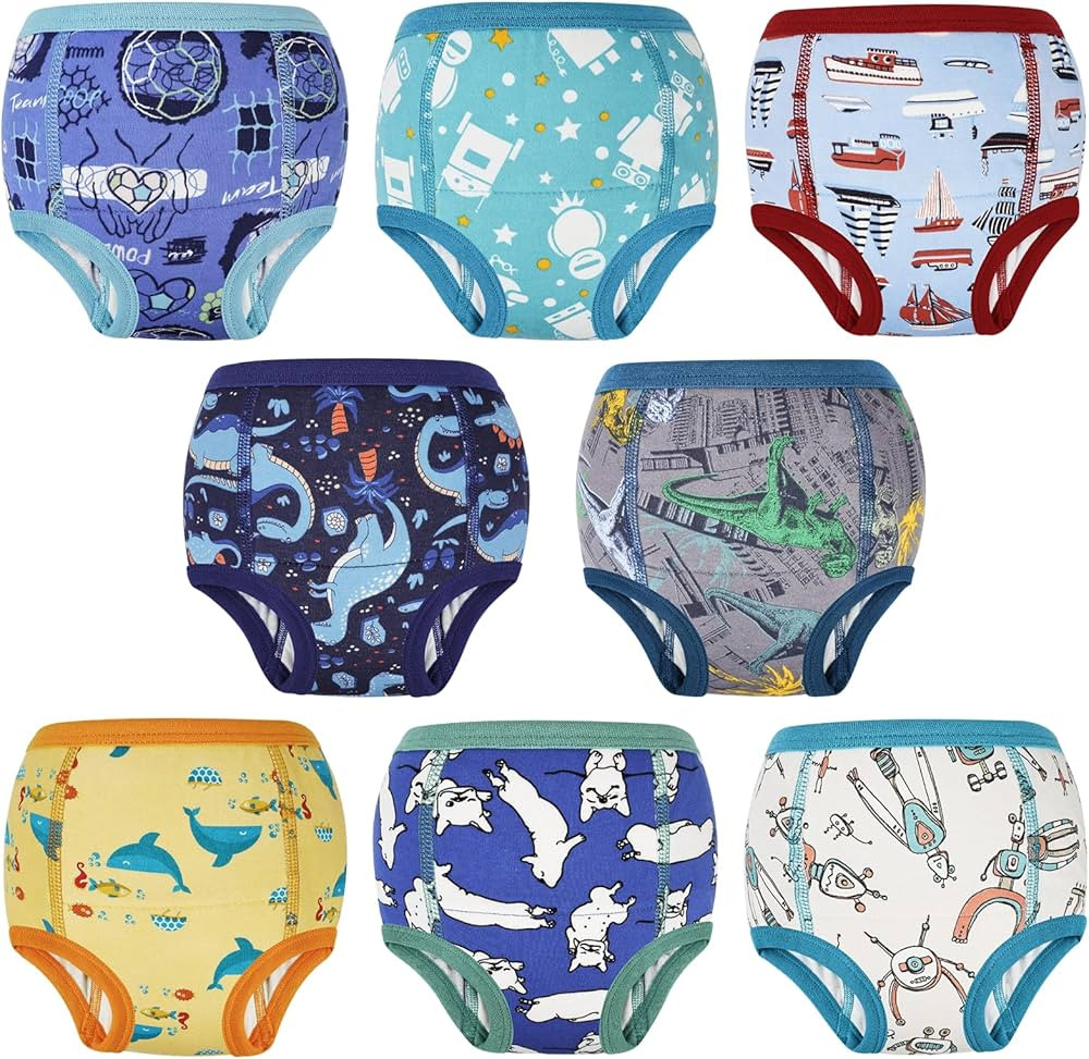 MooMoo Baby Absorbent Potty Training Pants 8 Packs Cotton Training Underwear for Boys 8T | Amazon (US)