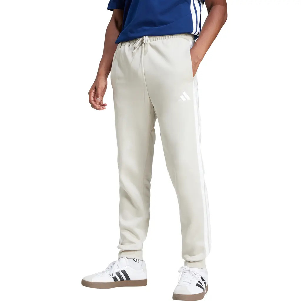 adidas Essential 3-Stripes Fleece Joggers in Wonder Alumina/white at Nordstrom Rack, Size X-Large | Nordstrom Rack