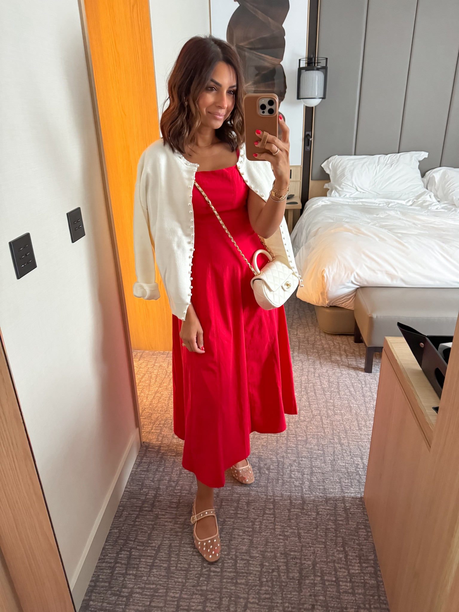 Wearing an xs petite length in dress code AFNASREEN gets 15% off through 7/9. Size small in Amazon cardigan, I did my true size in flats - they are very comfy for walking!! 

#LTKShoeCrush #LTKStyleTip