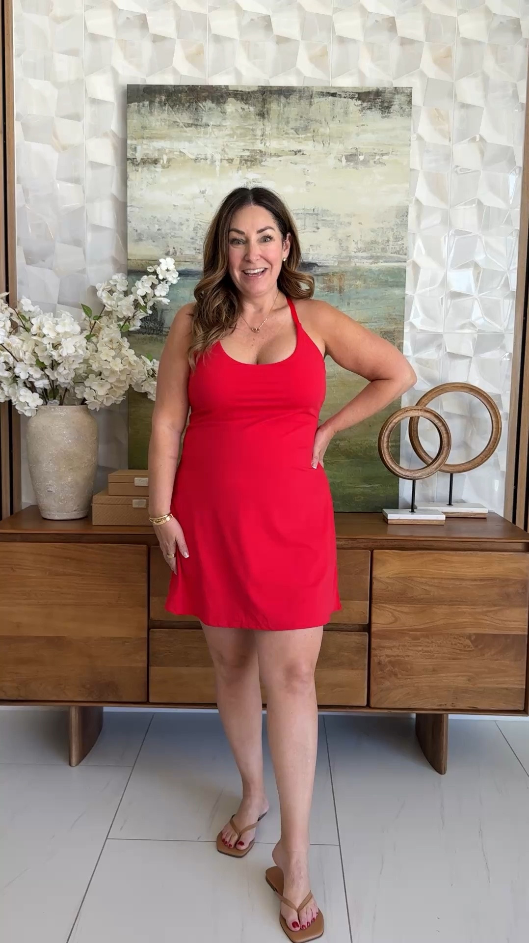 One of the few athletic dresses I've found with a split back and still slimming in the tummy! This has adjustable straps, removeable pads and shelf bra tts, L #athletic dress

#LTKSeasonal #LTKOver40 #LTKMidsize
