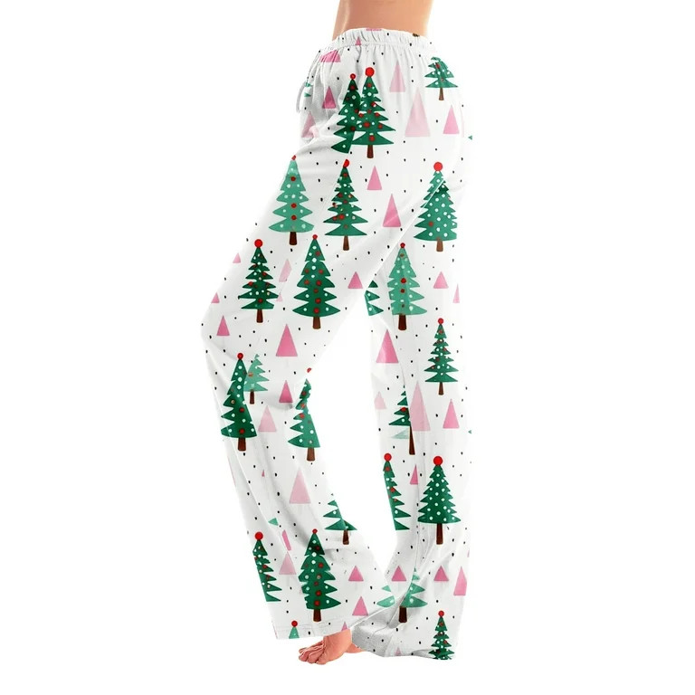 Womens Christmas Pajama Pants Xmas Graphic Holiday Long Pj Pants Christmas Holiday Relaxed Fit Co... | Walmart (US)