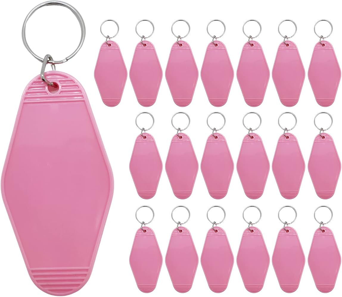 JXQGQ Motel Keychain Blank Hotel Keychains DIY Vintage Keychains Blanks for Vinyl Plastic Heat Tr... | Amazon (US)