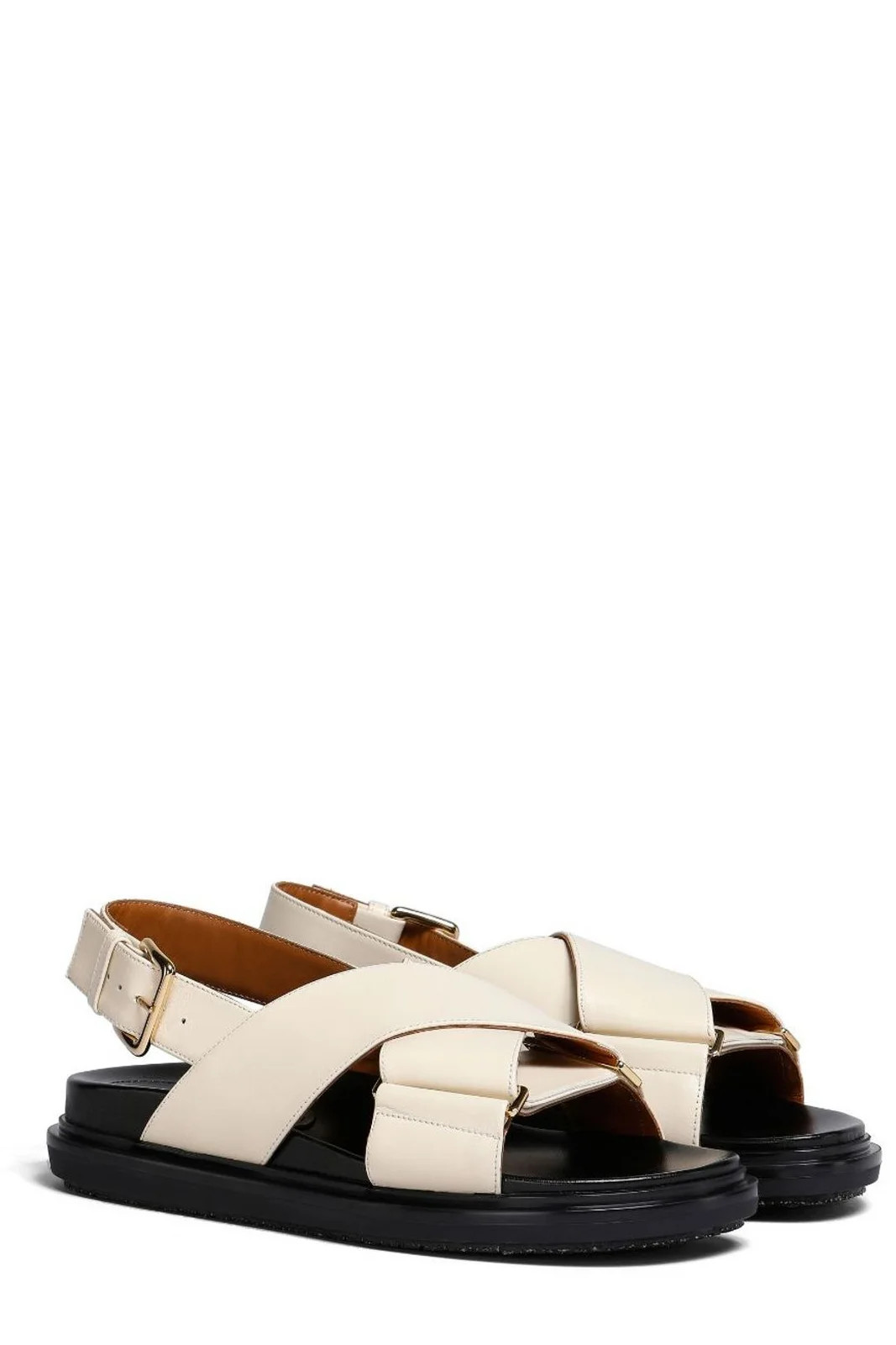 Marni Logo Embossed Buckled Sandals | Cettire Global