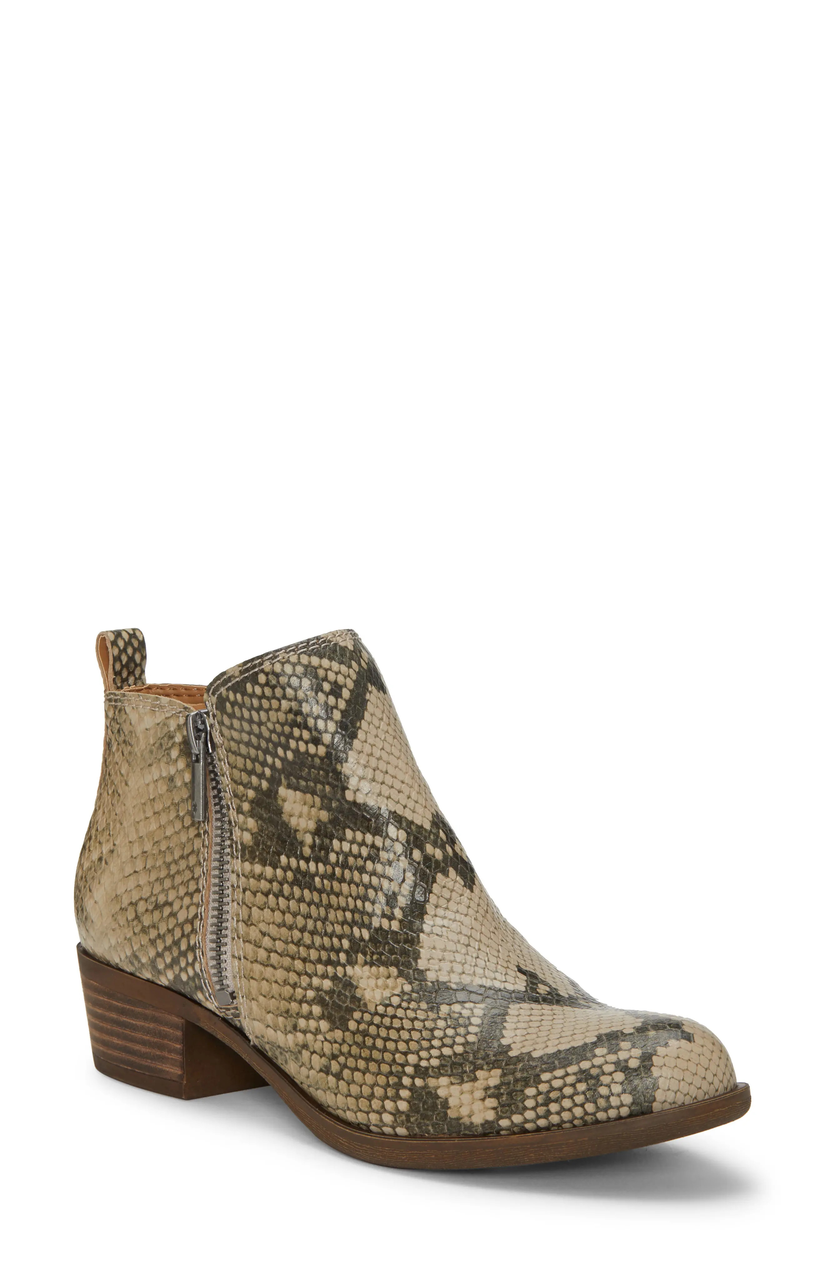 Lucky Brand Basel Bootie, Size 8 in Chinchilla Leather at Nordstrom | Nordstrom