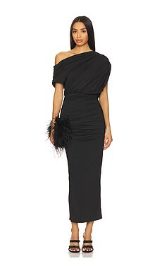 superdown Elisya Off Shoulder Dress in Black from Revolve.com | Revolve Clothing (Global)