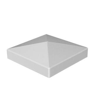 Veranda 5 in. x 5 in. (4.75 x 4.75 Post Size) White Vinyl Pyramid Fence Post Top 73012526 - The H... | The Home Depot