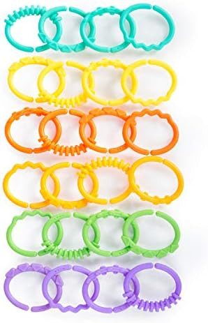 Bright Starts Lots of Links Rings - for Stroller or Carrier Seat - BPA-Free 24 Pcs, Ages 0 Months... | Amazon (US)