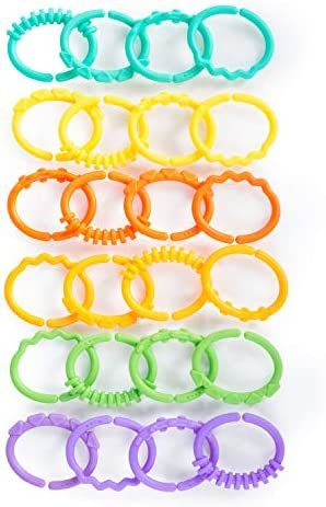 Bright Starts Lots of Links Rings - for Stroller or Carrier Seat - BPA-Free 24 Pcs, Ages 0 Months... | Amazon (US)
