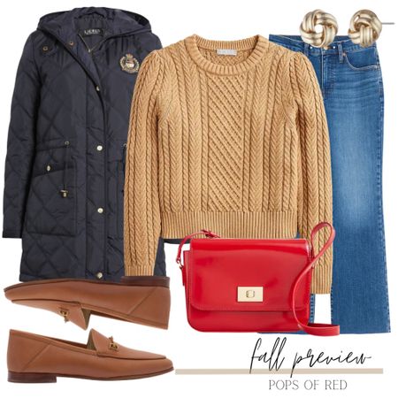 Fall outfit 
Red outfit
Fall jacket
Loafers

#LTKSeasonal #LTKover40