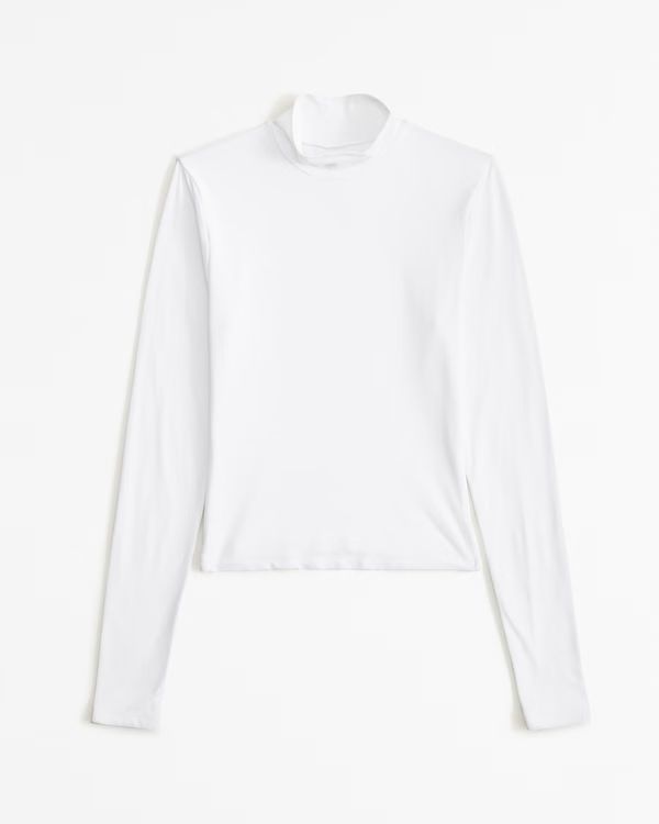 Women's Soft Matte Seamless Long-Sleeve Cropped Mockneck Top | Women's Tops | Abercrombie.com | Abercrombie & Fitch (US)