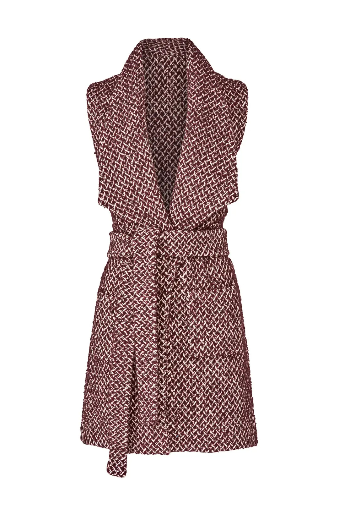 Paper Crown Merlot Tweed Vest | Rent The Runway