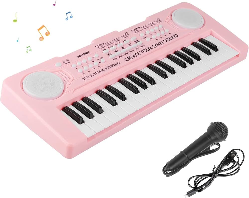 M SANMERSEN Keyboard Piano for Kids 37 Keys Music Piano with Microphone Portable Musical Toy Electro | Amazon (US)