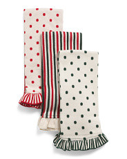 Set Of 3 Polka Dot And Striped Kitchen Towels | Cotton | Marshalls