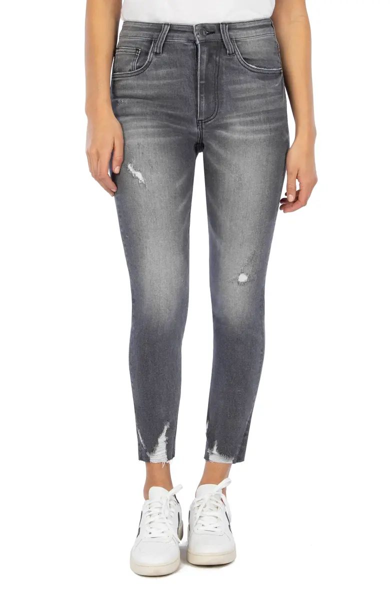 KUT from the Kloth Connie Distressed High Waist Crop Skinny Jeans | Nordstrom | Nordstrom
