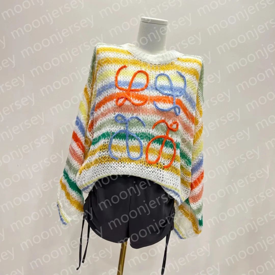 Loe-we Dupe Sweater for Women with Rainbow Stripe Fashion Designer Knitted Sweaters 21999 | DHGate