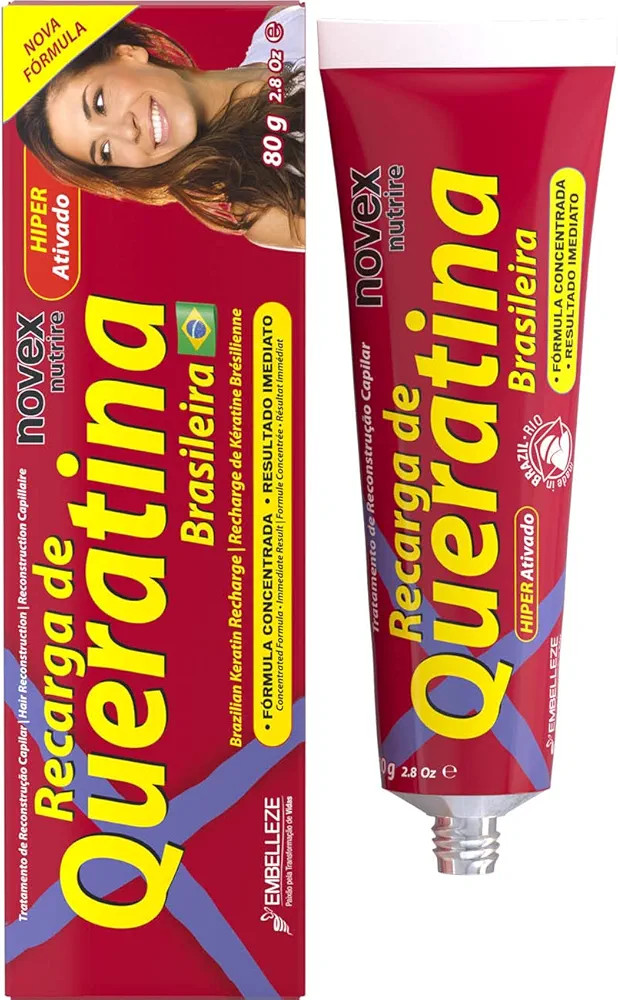 Tratamento Reconstrutor Recarga de Queratina Brasileira 80 g, Novex | Amazon (BR)