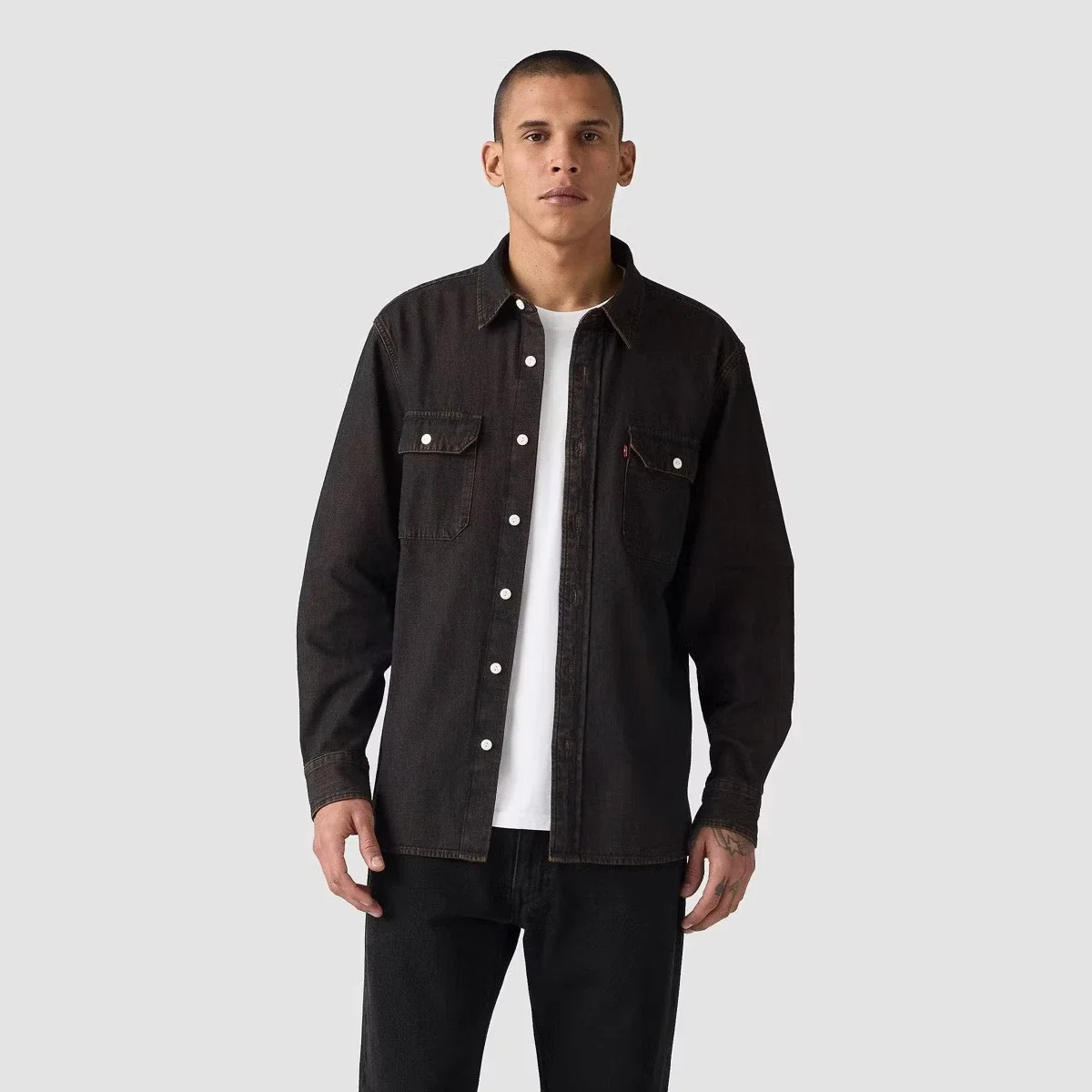 Men's Worker Standard Fit Long Sleeve Button-Down Shirt - Tobacco Brown, XL - Walmart.com | Walmart (US)