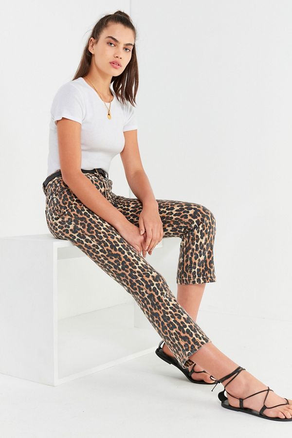 BDG Kick Flare High-Rise Cropped Jean – Leopard | Urban Outfitters (US and RoW)