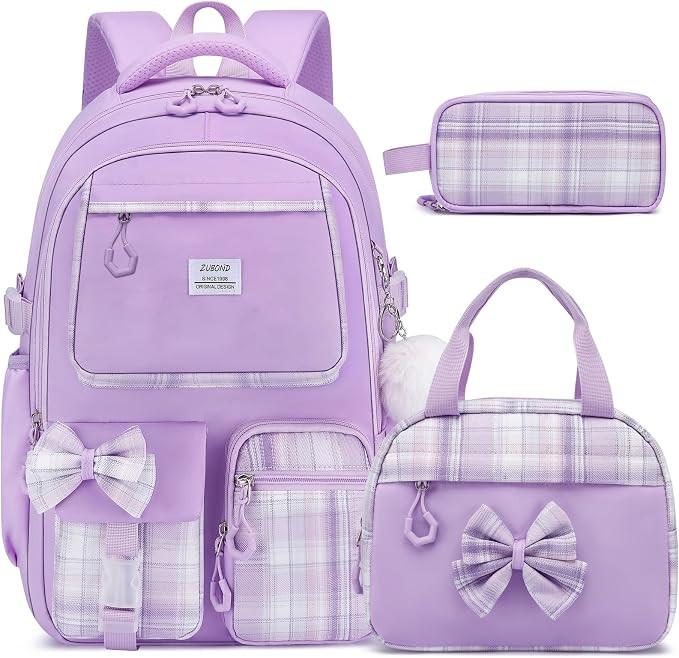 School Backpack for Girls, 3PCS Teens Girls Backpacks Lunch Bag Pencil Case | Cute Kids Bookbag f... | Amazon (US)