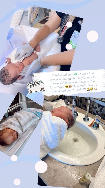 Scrub a dub dub 🧼 - baby’s first sponge bath!! 🛁 And he just had his circumcision done and was such a brave boy!! 🥹👶🏼 He is truly the most content and angelic baby!!! 🤱😭🫶🏽

#LTKFamily #LTKBaby