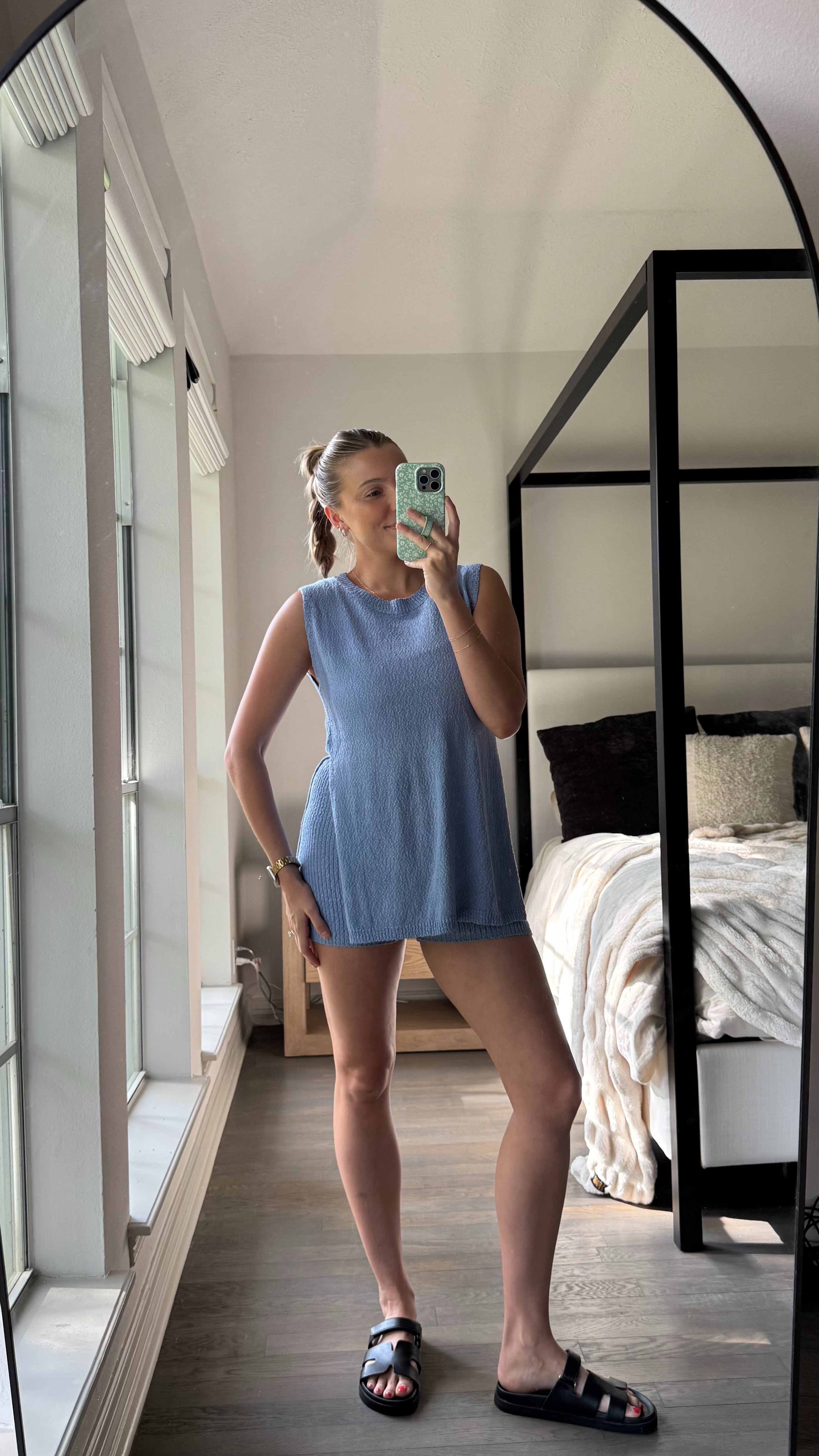 One of my favorite nursing friendly summer sets! I wear these sports bra tanks under and am obsessed with them!! Also wore this set a ton while pregnant. Size M in the sports bra tank, S in the set or M while pregnant, sandals tts.  

 #LTKSummerEdit #LTKFindsUnder50 #LTKBump