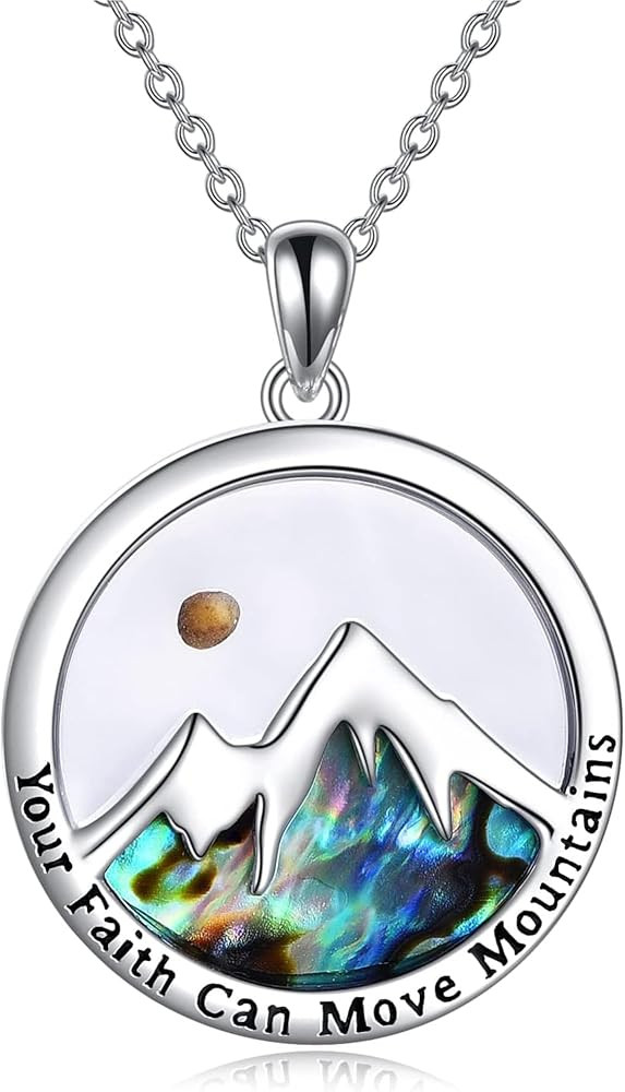 Mustard Seed Necklace - Stainless Steel Faith Mountain Jewelry for Women & Men | Amazon (US)