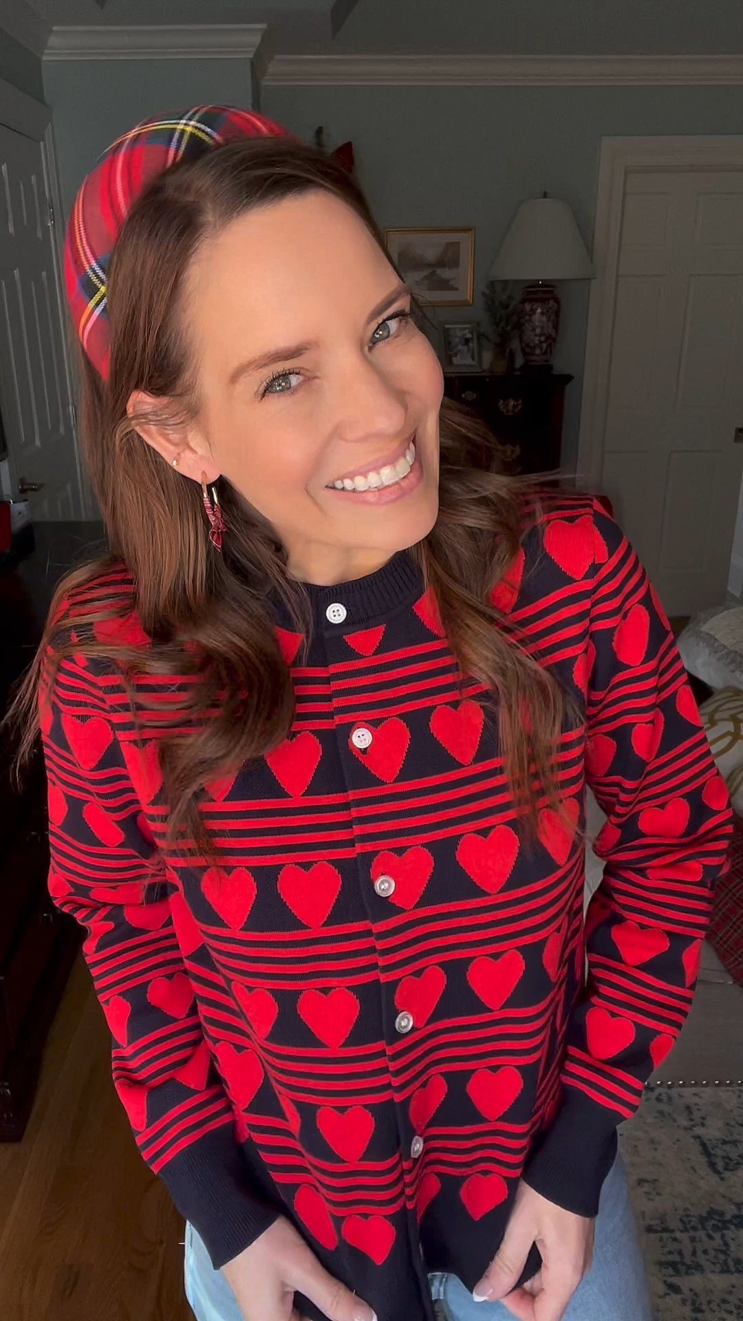 Holiday Hearts & Plaid ❤️🎄💘

This festive outfit works perfectly for both Christmas and Valentine’s Day with its playful heart print and classic red accents ❤️🎄💘 I styled this red heart print cardigan with cuffed light-wash jeans for an easy, casual look that feels polished and fun. The tartan padded headband and matching red plaid flats add a timeless pop, while the festive bow hoop earrings finish it off with just the right touch of sparkle ✨🎀 This is such a cute option for holiday parties, seasonal get-togethers, Christmas shopping, family photos, or a casual Valentine’s Day outfit you can wear all winter long 💕

holiday outfit, Christmas outfit idea, Valentine’s Day outfit, festive cardigan, heart print sweater, red and black cardigan, plaid headband, tartan accessories, cuffed jeans outfit, casual holiday look, casual Valentine’s Day outfit, Walmart fashion finds, Amazon holiday accessories, festive flats, cozy seasonal style

#LTKFindsUnder100 #LTKFindsUnder50 #LTKHoliday

#LTKFindsUnder50 #LTKFindsUnder100 #LTKHoliday