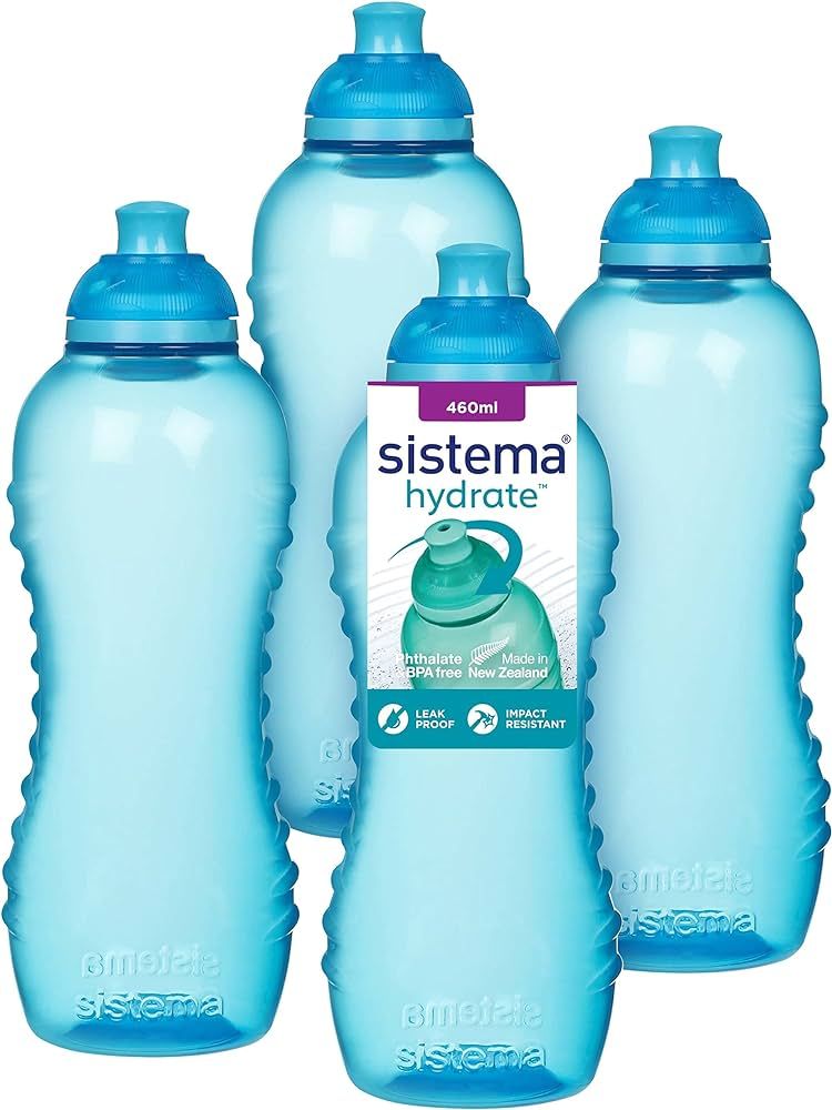 Sistema Twist 'n' Sip Squeeze Sports Water Bottles | Leakproof Water Bottles | 460 ml | BPA-Free ... | Amazon (UK)