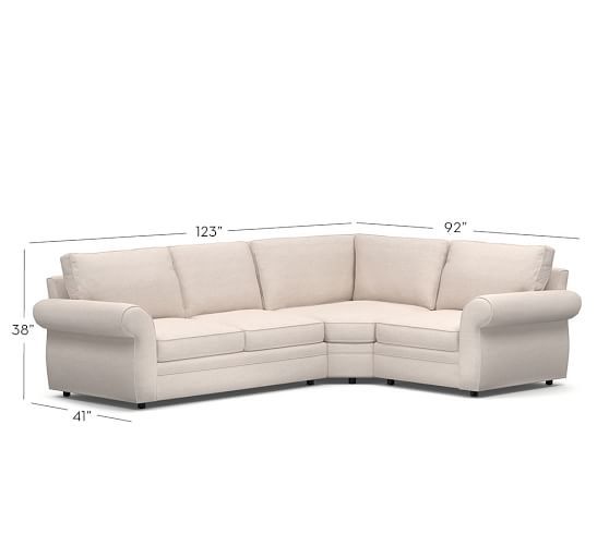 Pearce Upholstered 3-Piece Sectional with Wedge | Pottery Barn (US)